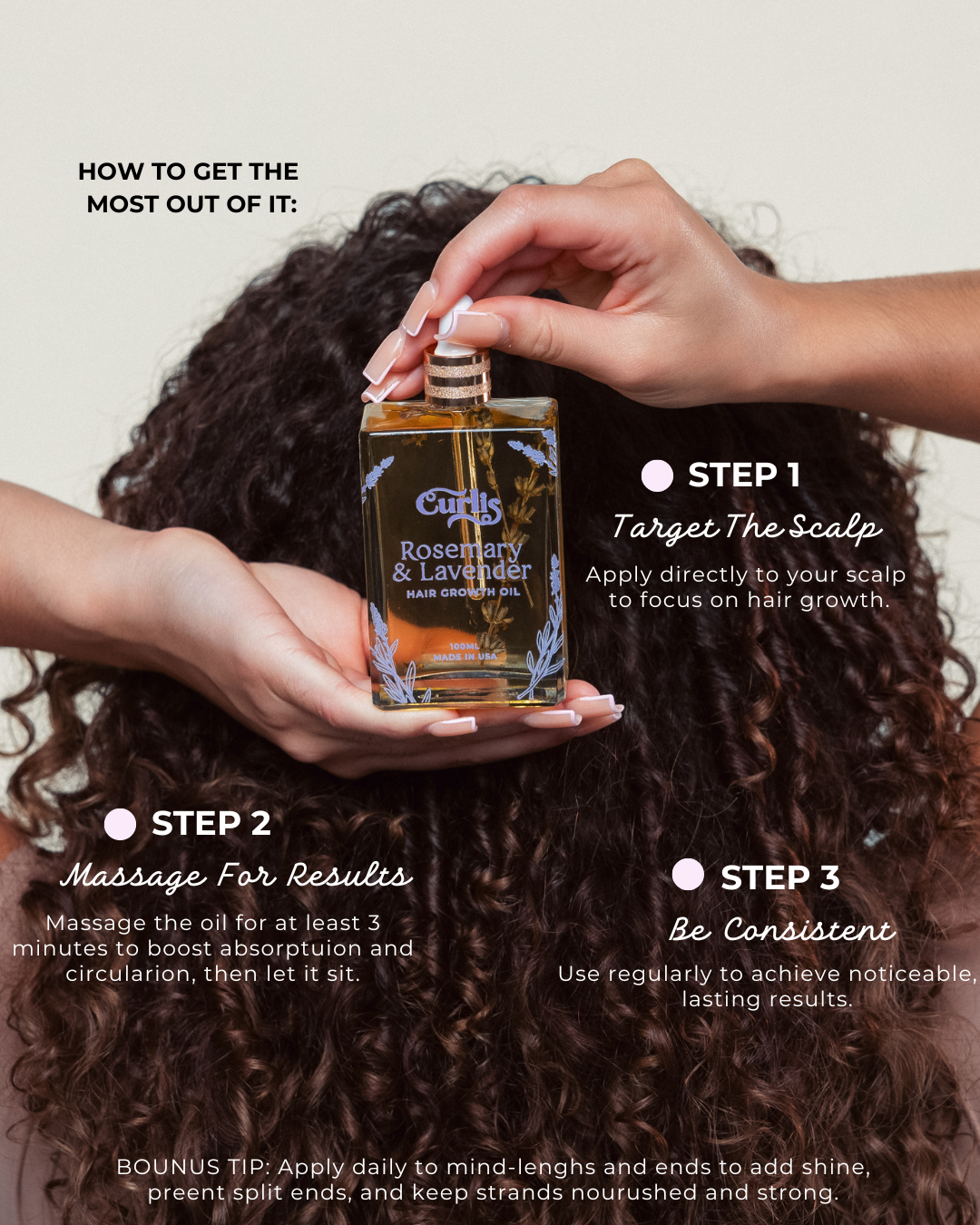 Premium Rosemary & Lavender Hair Growth Oil | Stimulates Growth & Thickness