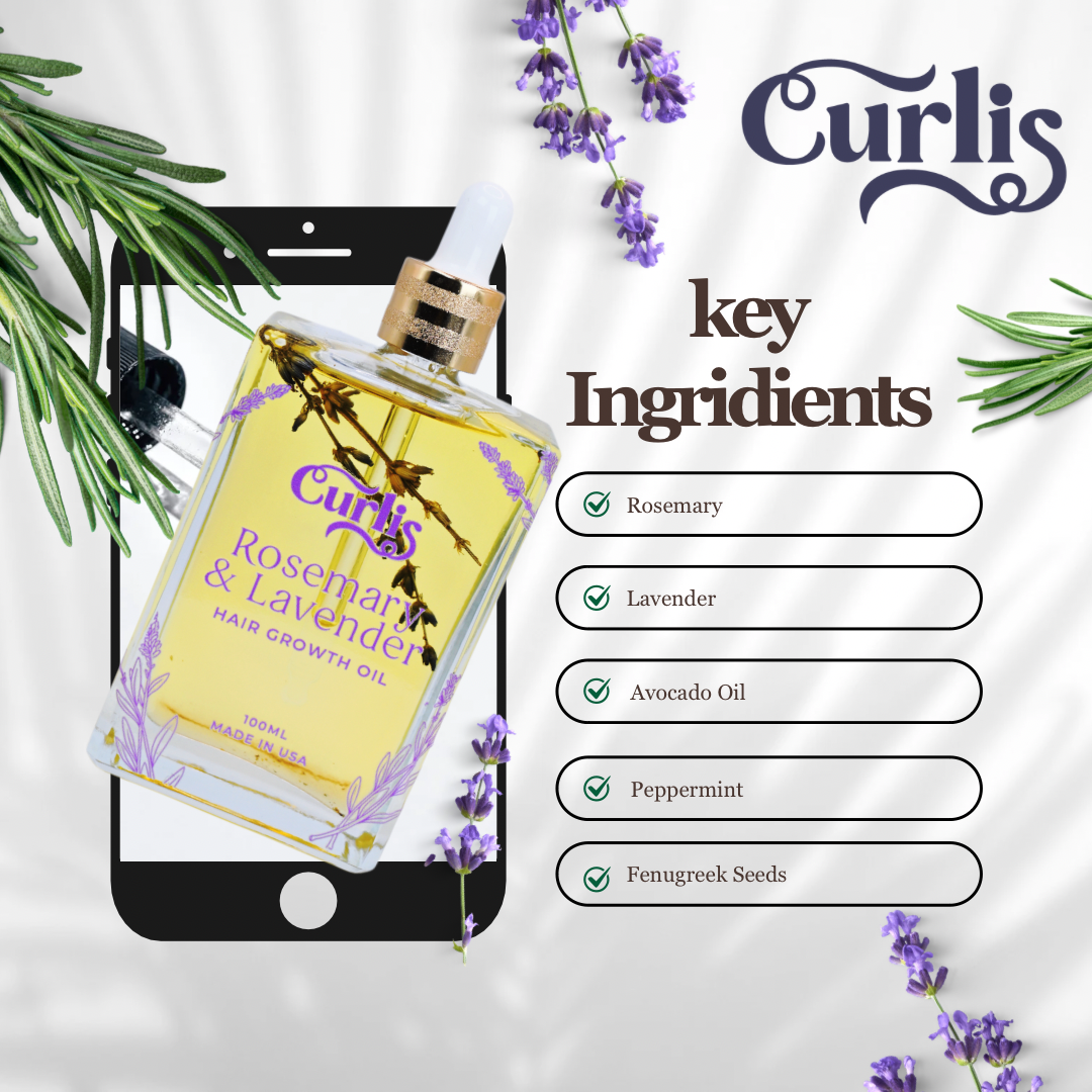 Premium Rosemary & Lavender Hair Growth Oil | Stimulates Growth & Thickness
